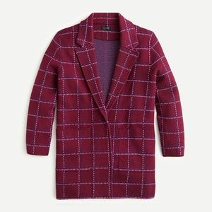 J Crew Sophie open-front sweater-blazer in plaid XS